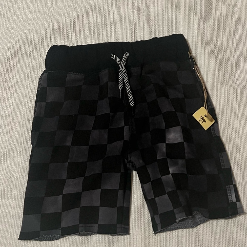 Appaman Black and Gray Checkered Kids Shorts